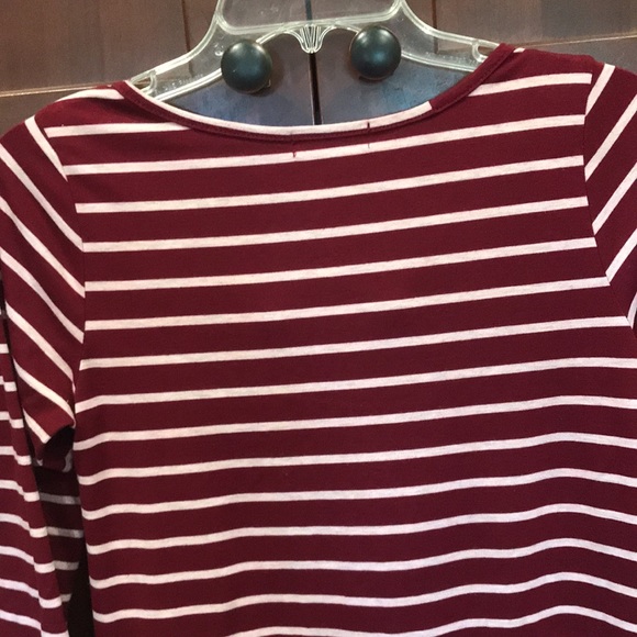 Ladies Ginger G Burgundy Stripe Dress - Picture 5 of 6